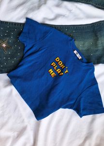 Blue "Don't Play Me" Graphic Baby tee