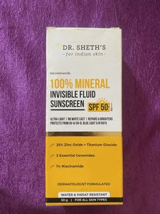 Dr. Sheth’s 100% Mineral Invisible Fluid Sunscreen
