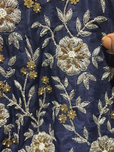 Navy Blue Embroidered Kurta Set