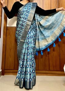 Blue Ikat Silk Saree | Price ⬇️ by 109‼️