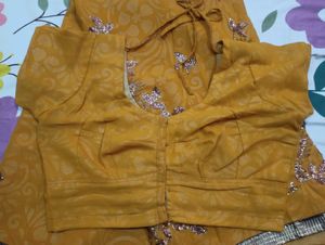 Elegant Yellow Embellished Saree