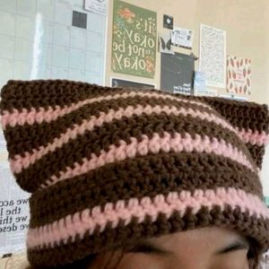 ⦮ ⦯⋆˙⟡Crochet Cat Ear Beanie⋆˙⟡⦮ ⦯