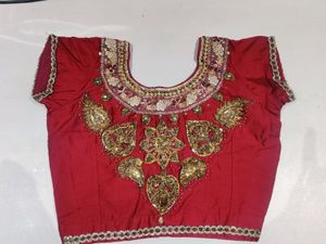 Embroidered Maroon Crop Top choli blouse