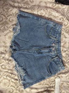 Ripped Denim Shorts