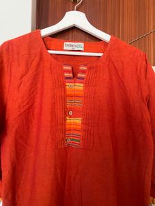Vibrant Orange Kurta