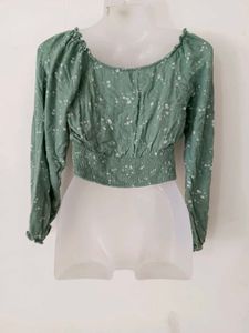 Floral Print V-Neck Crop Top
