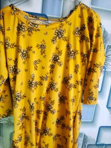 Yellow Floral Print Top &amp; Pants Set
