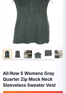 Gray Knit Turtleneck Vest