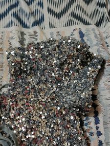 Sparkling Sequin Blouse with puffed sleeves