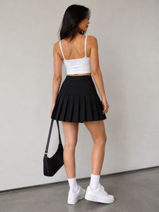 Black Pleated Mini Skirt