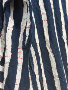 Striped Kurti with Floral Embroidery