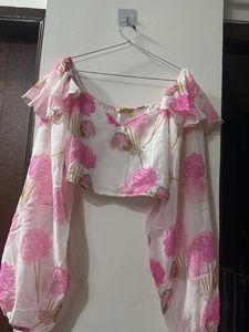 Chic Floral Print Crop Top &amp; Skirt Set