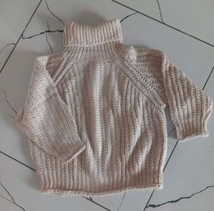 Cream Knit Turtleneck Sweater