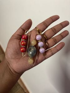 Chunky Beaded Safety Pin Brooches