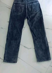 Stone Wash Wide Leg Jeans