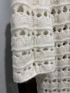 Cream knit sweater dress