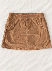 Brown Corduroy Mini Skirt