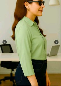 Chic Sage Green Button-Up Shirt