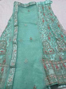 Stunning Teal Embroidered Lehenga Choli