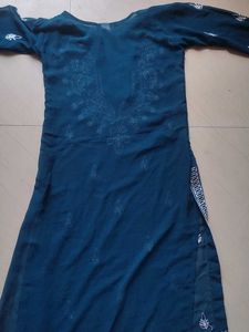 Embroidered Teal Kurta