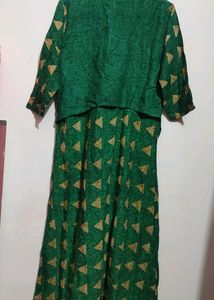 Green Anarkali Long Kurti For Girl &amp; Women 36 Bust
