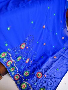 New Without Tag- Embroidered Saree