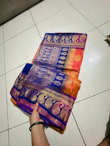 Elegant Orange Banarasi Saree