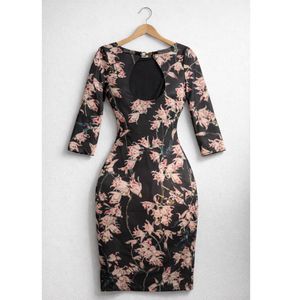 Chic Floral Print Bodycon Dress