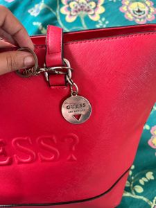 Authentic Guess Red Tote Bag