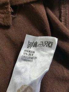 MARKS &amp; SPENCER Brown Long Sleeve Wrap Top