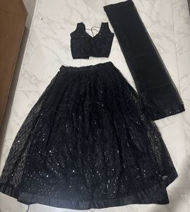 Stunning Black Sequin Lehenga Choli