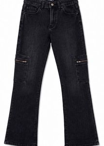 Black Cargo Flare Jeans