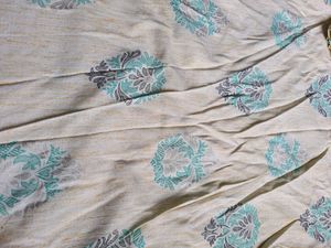 Cream Kurti with Blue Motif