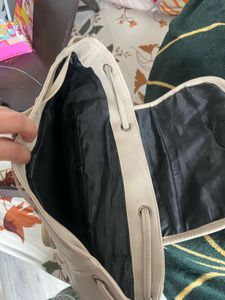 Cream Quilted Backpack including free delivery