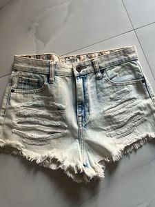 Distressed Denim Shorts