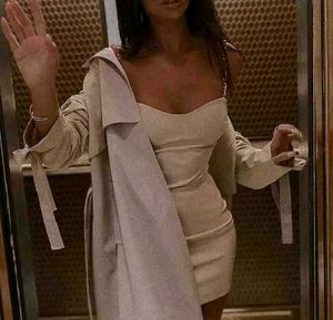 Brand New(Urbanic)Chain Strap V-Neck  Cream dress