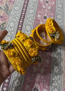 Yellow flower bangles
