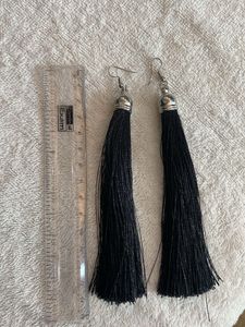 Elegant Black Tassel Earrings