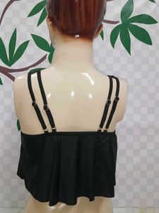 (400)Black Ruffle Tank Top
