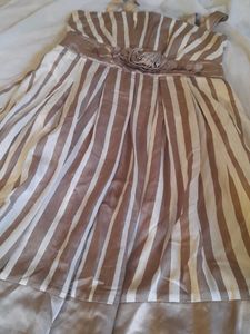 Brown And White Cute Dress
