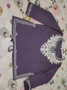 Embroidered Purple Tunic