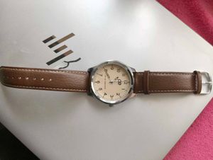 Stylish Brown Leather Strap Watch