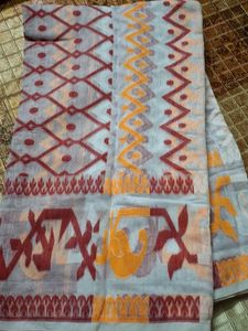 beautiful soft cotton jmdani saree with blouse pie