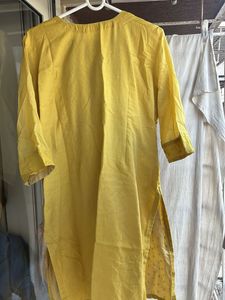 Beautiful Yellow Embroidered Kurta WITH PANTS