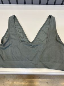 Ribbed V-Neck Bralette Top, L size