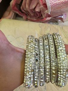 6 Sparkling Rhinestone Bangle Set