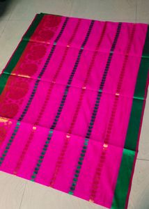 Beautiful Rose Colour Cotton Silk Saree
