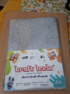 Glitter Sheet A4 Size Silver Colour (10 Sheets)