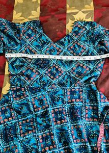 Beautiful Blue Bandhani Kurta Set
