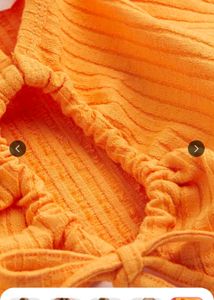 Ribbed Orange Crop Top